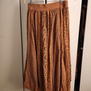 Alice + Olivia Eyelet Skirt Brown Size 14